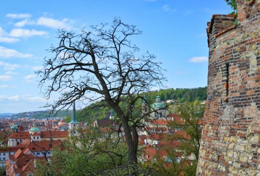 Area of Opyš with part of the historical fortification and one of the most wonderful views of Prague