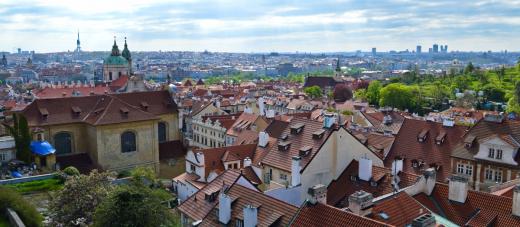 In Hradčanské Square, there is a spectacular views of the city