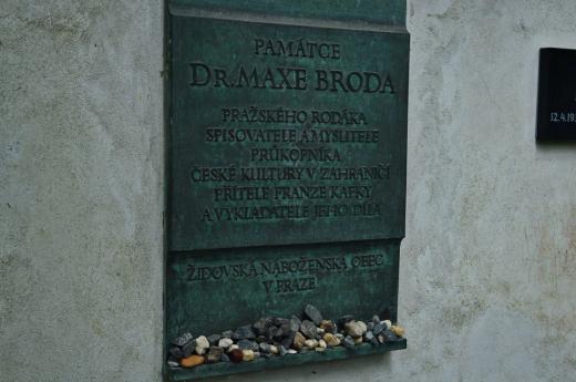 The commemorative plate of Max Brod - Kafka’s friend and significant promoter of his work
