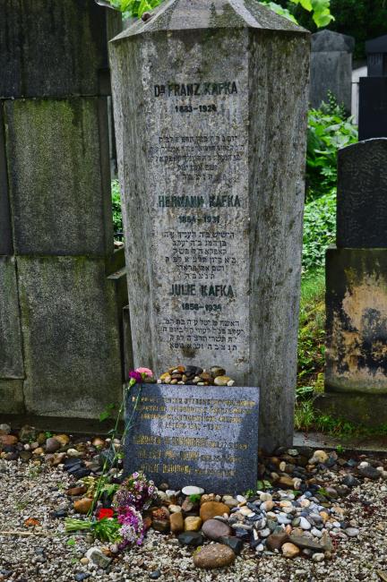 The grave of Franz Kafka and his parents (tombstone number 21 - 14 - 21) 